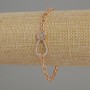 Bransoletka Xuping z białymi kryształami, pozłacana 18K, średnica 4 mm, długość 17–21 cm, z przedłużającym łańcuszkiem