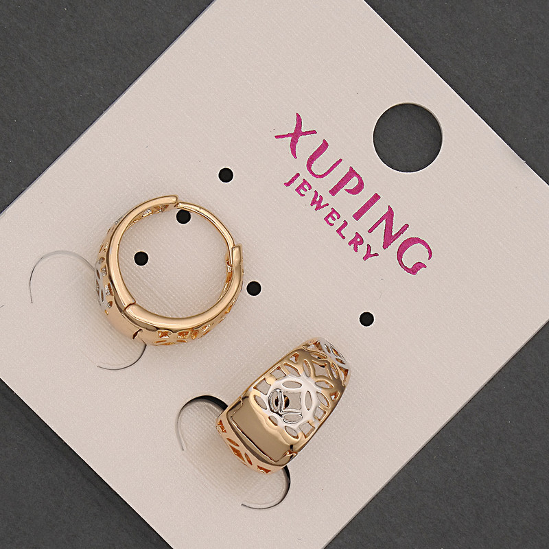Kolczyki Xuping pozłacane 18K i rodowane 8×14 mm+