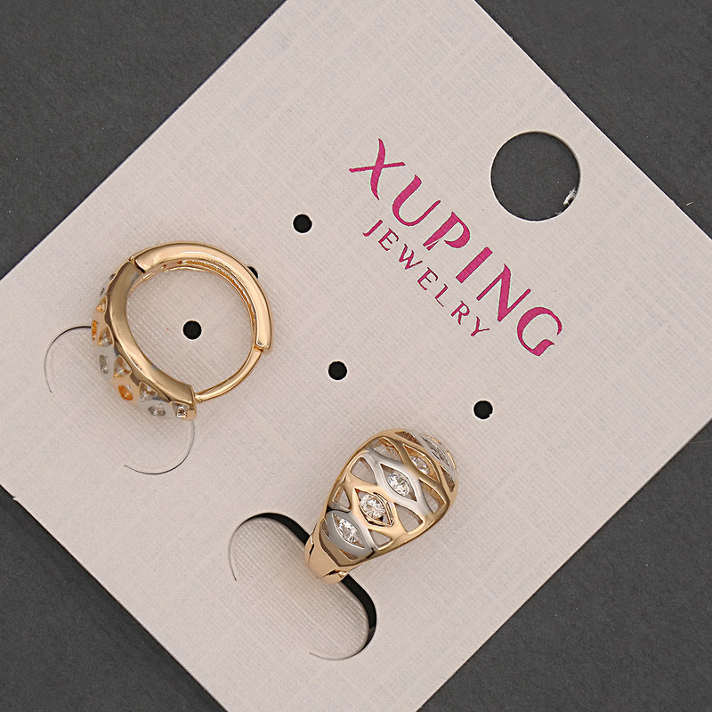 Kolczyki Xuping Pozłacane 18K i Rodowane 8×14 mm+