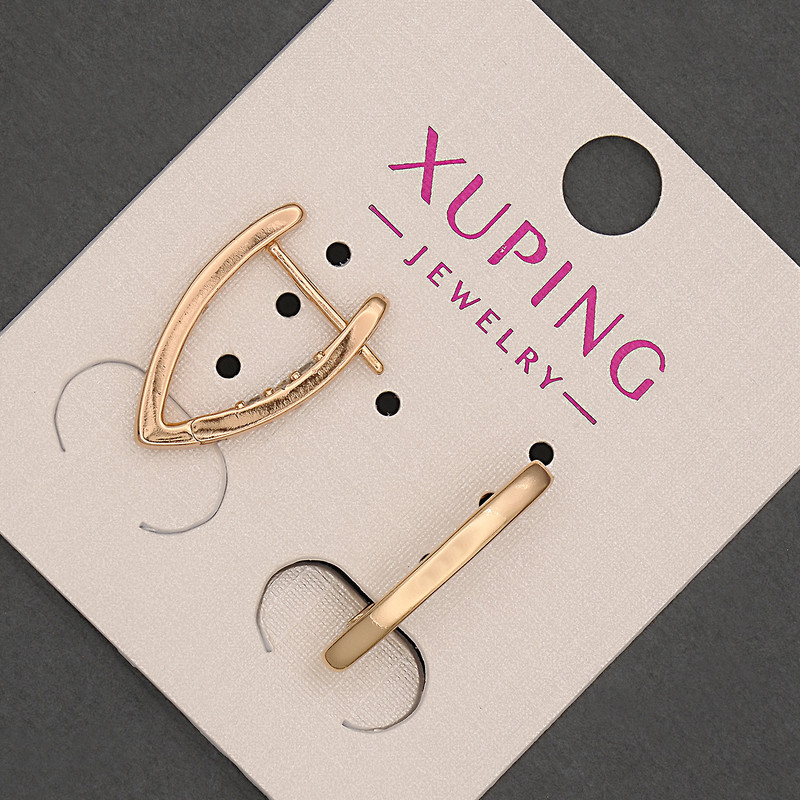 Kolczyki Xuping z białymi kryształami, średnica 2,5 mm, długość 20 mm, pozłacane 18K