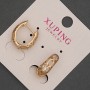 Kolczyki Xuping z białymi cyrkoniami, średnica około 6 mm, długość około 17 mm, pozłacane 18K