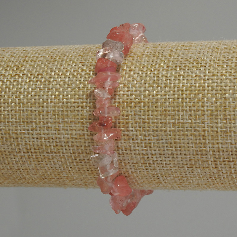 Bransoletka z chalcedonu – drobinki, średnica 5–10×2–4 mm, długość 18 cm, elastyczna