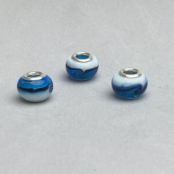 Koralik Pandora plastikowy, średnica 14×10 mm, średnica otworu 4,5 mm, opakowanie 6 szt.