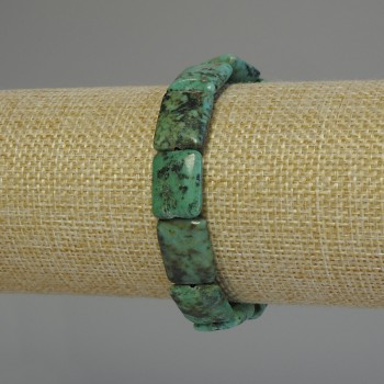 Bransoletka Afrykańska Turquoise (sztuczna) prostokąt, średnica 16x12 mm ±, długość 18 cm ±-strecz