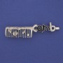 Broszka „Grzebień” z białymi kryształami, metal srebrzysty 60×12 mm+
