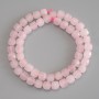 Koraliki z różowego kwarcu, fasetowane kostki, średnica 7×7 mm, długość 37 cm, na nici