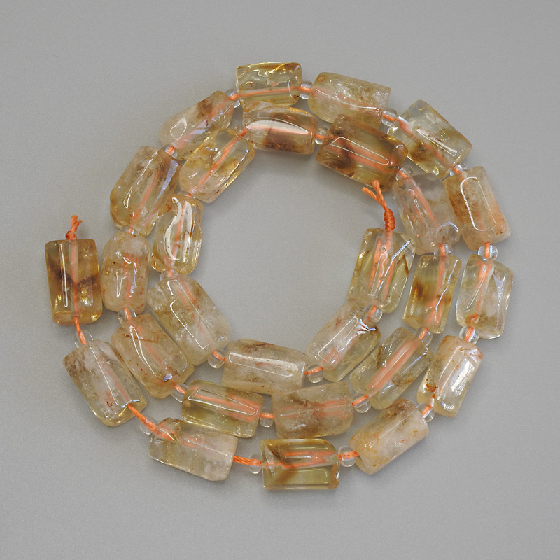 Koraliki cytrynowe fasetowane, średnica 11x7 mm, długość około 41 cm, na nici