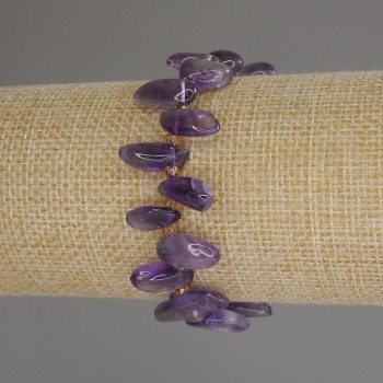 Bransoletka ametyst fasetowana w kształcie motyla 13x6 mm +- koraliki 3 mm +-, długość 18 cm (rozciągana)