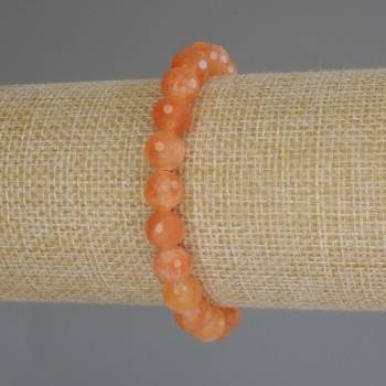 Bransoletka z nefrytu Mashan, fasetowane kulki 8 mm, długość 18 cm (stretch)