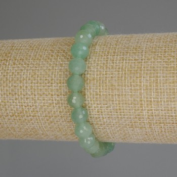 Bransoletka z nefrytu, fasetowane kulki o średnicy 8 mm, długość 18 cm (elastyczna)