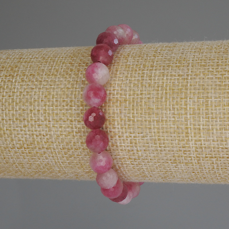 Bransoletka z turmalinu — fasetowane kulki, średnica 8 mm, długość 18 cm (rozciągliwa)