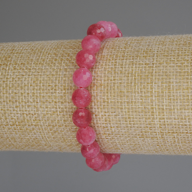 Bransoletka z turmalinu, fasetowana kulka, średnica ok. 8 mm, długość 18 cm (rozciągliwa)