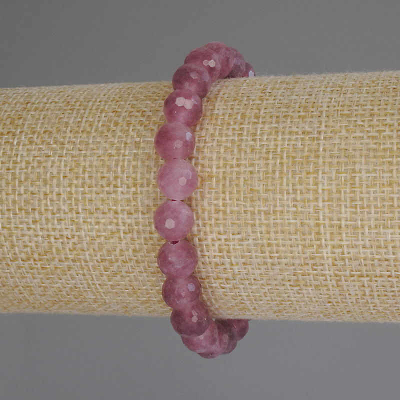 Bransoletka z turmalinu, fasetowane kuleczki, średnica 8 mm, długość 18 cm (rozciągliwa)