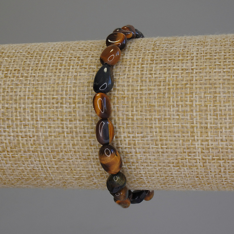 Bransoletka z tygrysiego oka, galetówka, średnica 6-10×6 mm, długość 18 cm, elastyczna