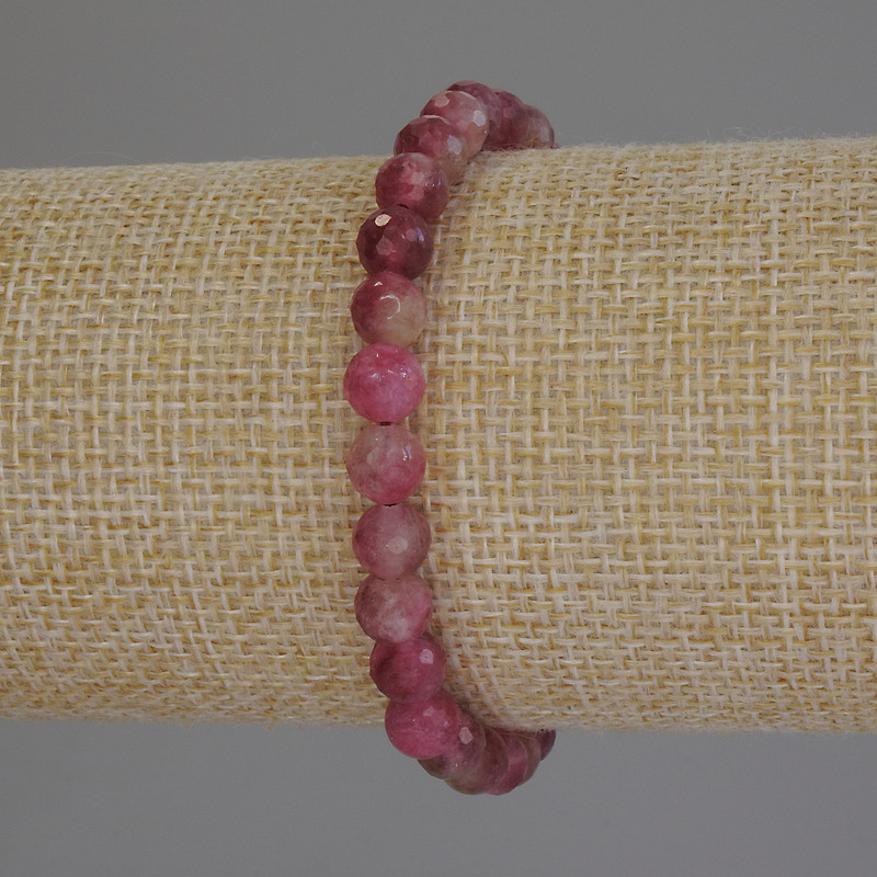Bransoletka z turmalinu, fasetowane kuleczki, średnica 6 mm, długość 18 cm (elastyczna)