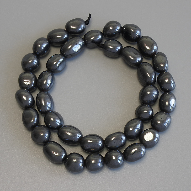 Koraliki hematitu fasetowane, średnica 10–12×8,5–9,5 mm, długość 39 cm