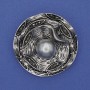 Broszka Akcent Szara Perła ze szarymi kryształami strassowymi, metal srebrzysty, 40 mm+