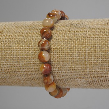 Bransoletka onyksowa z gładką kuleczką, średnica 8,5 mm, długość 18 cm (rozciągana)