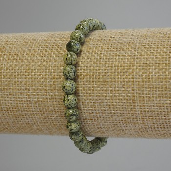 Bransoletka z serpentynu — gładkie kuleczki o średnicy 6 mm ±, długość 18 cm ± (na elastycznej bazie)