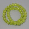 Koraliki „Kocie oko” oliwkowe, syntetyczne kamienie, gładkie kuleczki, średnica 10 mm, na żyłce, długość ok. 36 cm