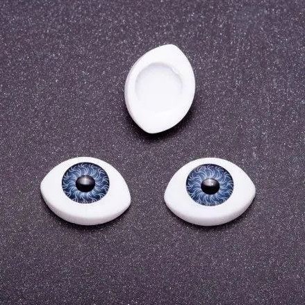 Okucia „Żywe oczy” para o kolorze błękitnej źrenicy, średnica 10 mm, kształt 19×14 mm, 20 par
