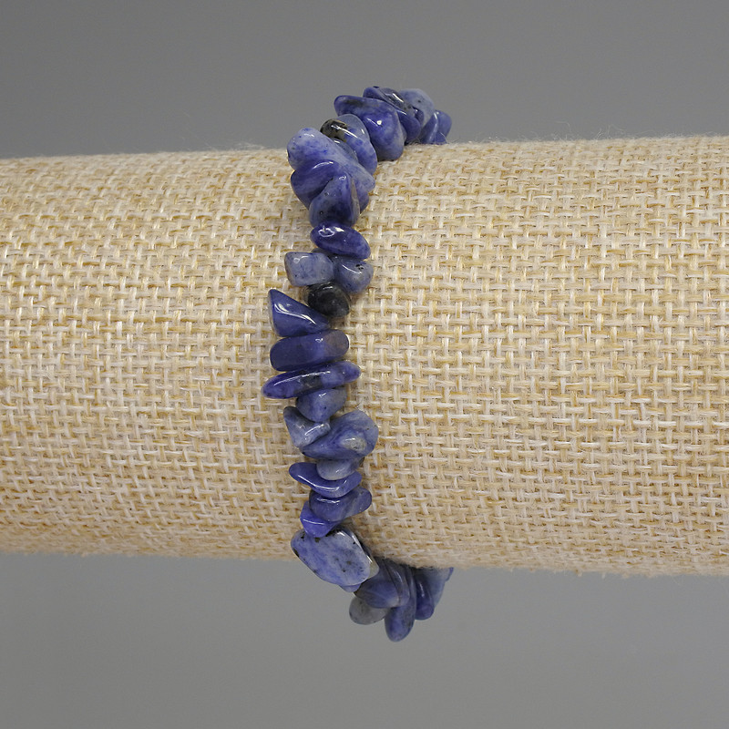 Bransoletka z sodalitu, drobiny 5–12×3 mm, długość 18 cm ±, elastyczna
