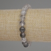 Bransoletka z kwarcu diamentowego Herkimer, gładkie kulki 8 mm ±, długość 18 cm ±, elastyczna