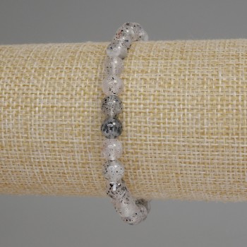 Bransoletka z kwarcu Herkimer, diamentowy kwarc, gładkie kulki 6 mm, długość 18 cm, elastyczna