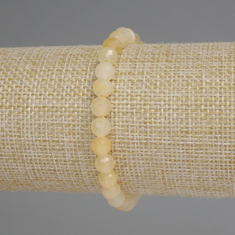 Bransoletka z cytrynem, fasetowane kuleczki, średnica 6 mm, długość 18 cm, elastyczna