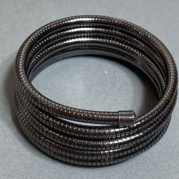Bransoletka elastyczna, giętka, w kolorze szaro-metalicznym, średnica 68 mm+
