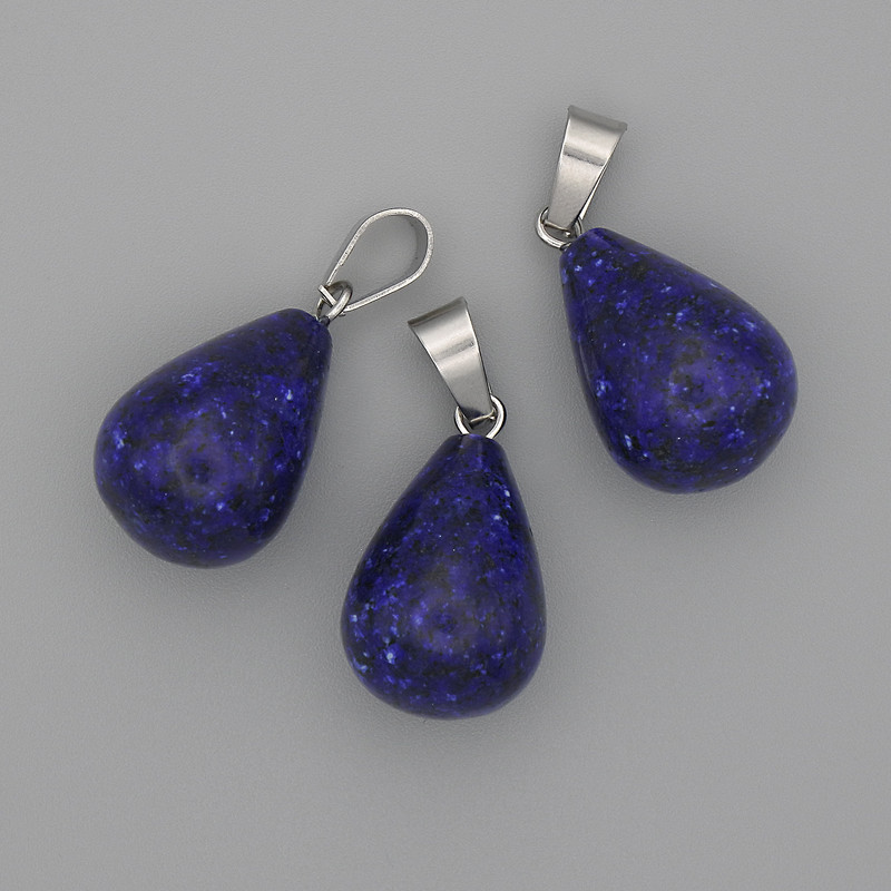 Wisiorek Kropla lazurytu 19×13 mm, długość 29 mm