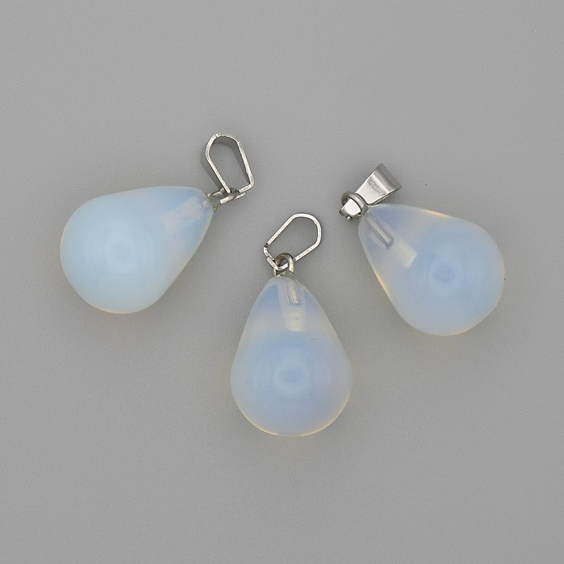 Wisiorek Kropla z kamienia księżycowego 19×13 mm, długość około 29 mm
