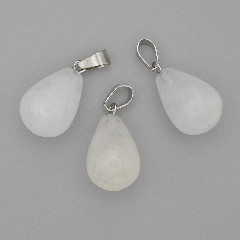Wisiorek Kropla z górskiego kryształu, 19×13 mm, długość 29 mm+