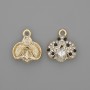 Wisiorek – zawieszka Słoneczko ze strassami, metal srebrzysty, średnica około 15,5×15,5 mm, grubość 5 mm ± opakowanie 2 szt.