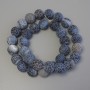 Koraliki agatowe z agatu mroźnego na nitce, gładkie kulki, średnica 12 mm, długość 39 cm ±