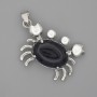 Wisiorek Krab z awenturytu „Noc Kairu” 40×22 mm, metal srebrzysty