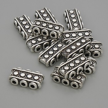 Okucie – rozdzielacz rzędów, wstawka, kolor metalu: srebro, wymiary 14,5×7,5×4 mm, ± otwór Ø 1,9 mm, ± opakowanie 20 g (~13 szt.)
