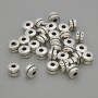 Koralik-wstawka, kolor metalu: srebrny, wymiary 6×4 mm, otwór 2,2 mm, opakowanie 20 g (~30 szt.)