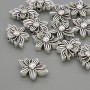 Koralik-wstawka „Kwiat” w kolorze srebra, średnica 16×10×5 mm, otwór 1,9 mm, opakowanie 20 g (~12 szt.)