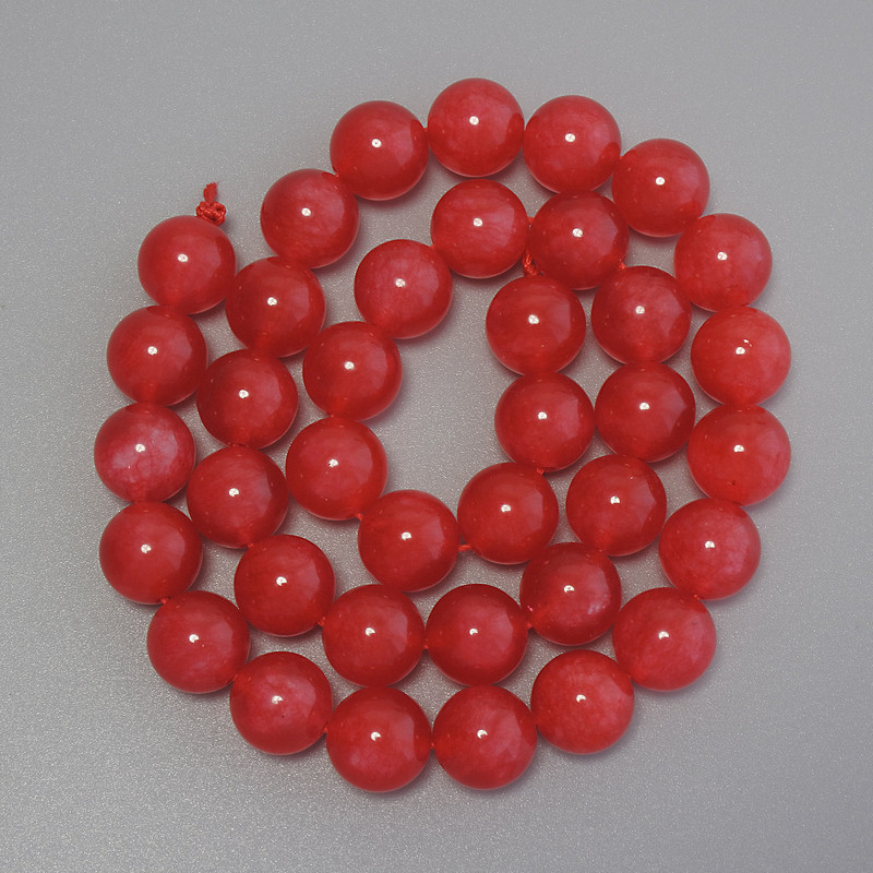 Koraliki z turmalinu, gładkie kuleczki, średnica 10 mm ±, na nici, długość 39 cm+
