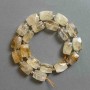 Koraliki cytrynowe fasetowane w formie prostokąta 16–17×11–12 mm + koraliki 4 mm + na nitce, długość 40 cm