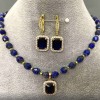 Zestaw chokera z lazurytu i kolczykami