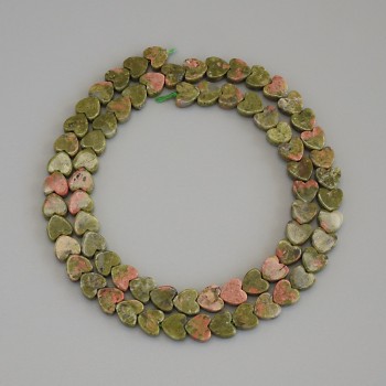 Koraliki heliotrop w kształcie serca, średnica 6×6×2 mm ± na nitce, długość 38 cm+