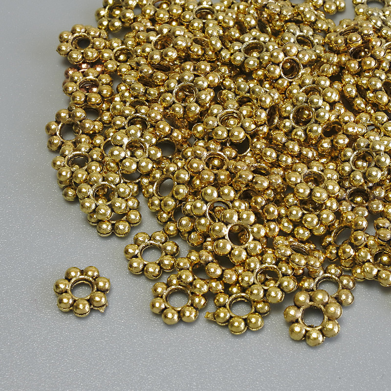 Koralik-wkładka złota, średnica 6×1,5 mm ± otwór 2,2 mm ± opakowanie 20 g (~144 szt.)