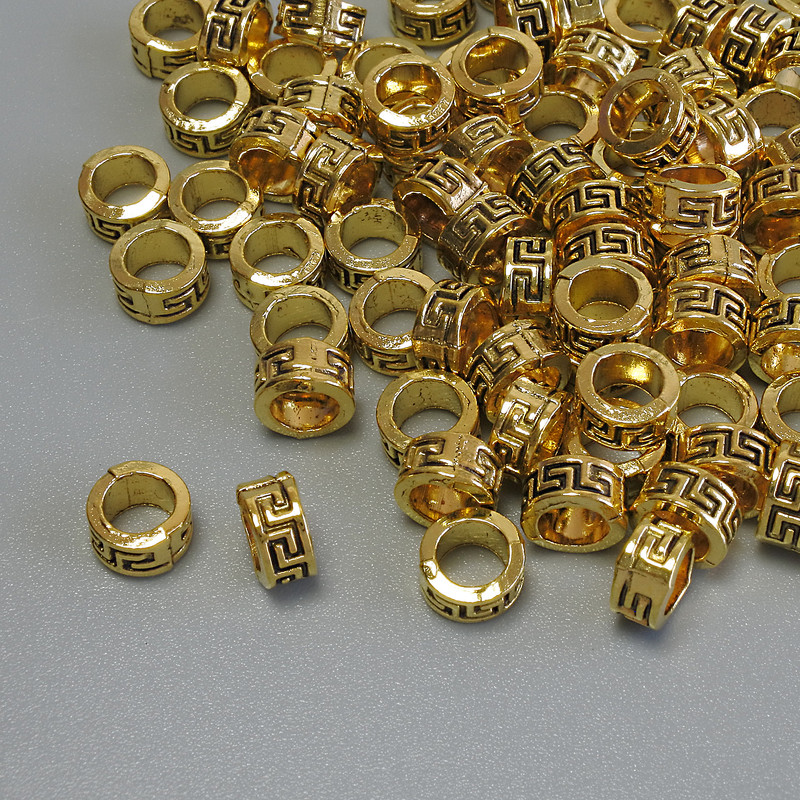 Koralik-wstawka do biżuterii, kolor złoty, średnica 5,5×3 mm ± otwór 4 mm ± opakowanie 20 g (~80 szt.)