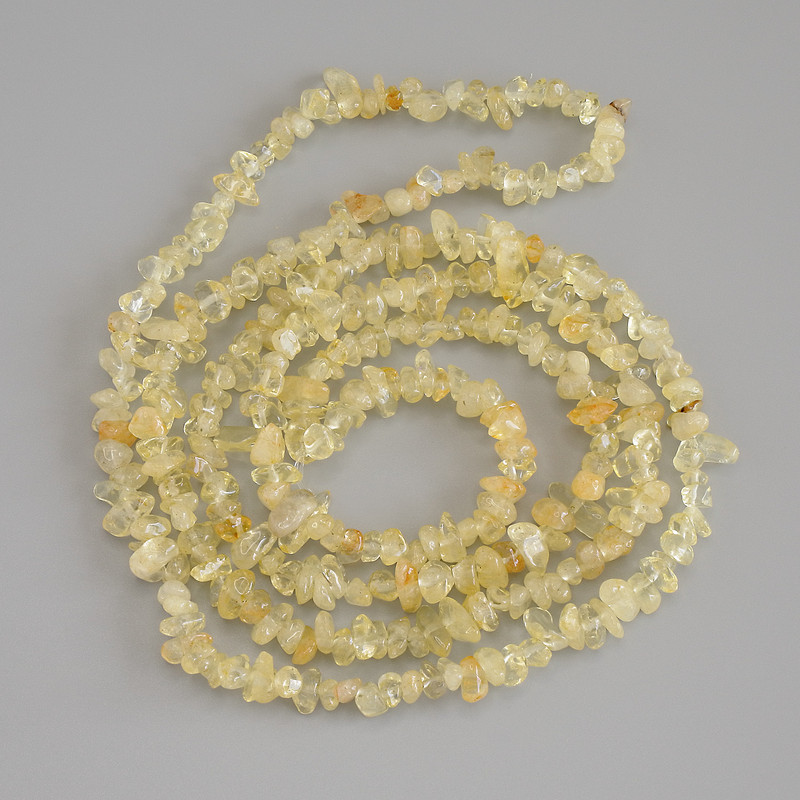 Koraliki cytrynowe – chipsy, średnica 5–8×3 mm, długość 78 cm, na nici