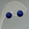 Kolczyki sztyfty z lazurytu (prasowane), metal pod srebro, 8 mm