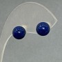 Kolczyki sztyfty z lazurytu (prasowane), metal pod srebro, 8 mm