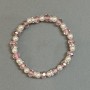 Bransoletka z czeskiego kryształu w kształcie rondeli, średnica 8×6 mm, sztuczne perły, kulka 6 mm, z metalowymi wstawkami, długość 18 mm, na elastycznej gumce