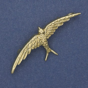 Broszka Ptaka z metalem złocistym 62×25 mm+
